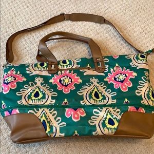 Stella & Dot Getaway Bag Green Ikat